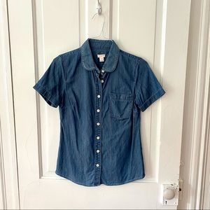 Peter Pan Collar Chambray Shirt